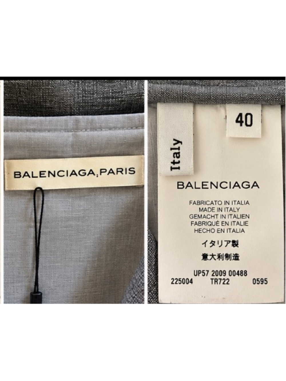 Balenciaga Grey Blazer Jacket, Size 8 US/44IT Made in Italy Quiet Luxury Wool - Picture 4 of 6